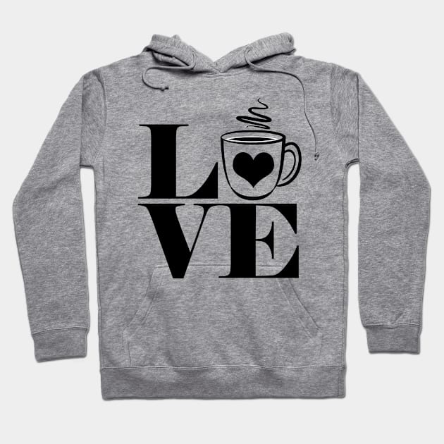 Big Coffee Love Heart Hoodie by TLSDesigns